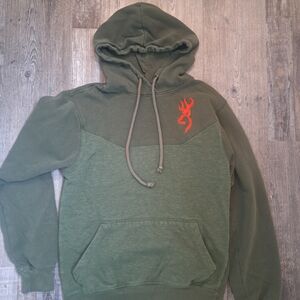 Browning Olive Hoodie with Red Logo